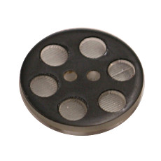 Acrylic Button 2 Hole Indented Circle 15mm Black