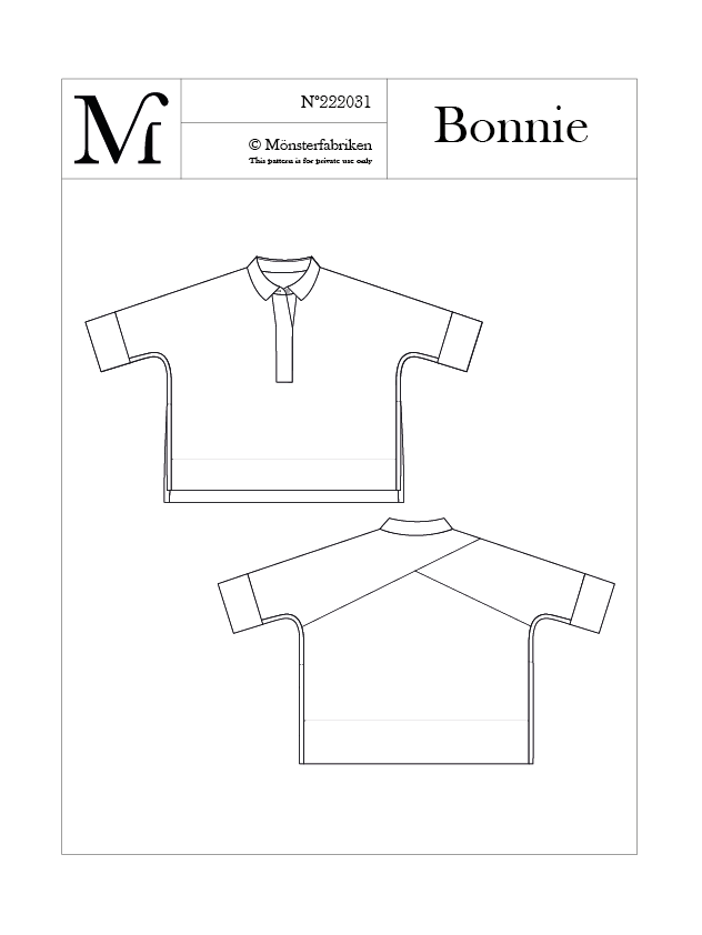 Bonnie Top Pattern 80 - 116cm Chest by Monsterfabriken (Due May)