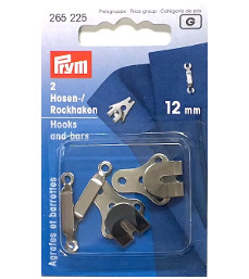 Prym Trouser And Skirt Hooks And Bars 12mm Silver Colour (Due May)