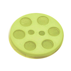Acrylic Button 2 Hole Indented Circle 12mm Lime
