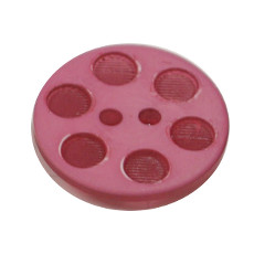 Acrylic Button 2 Hole Indented Circle 18mm Raspberry