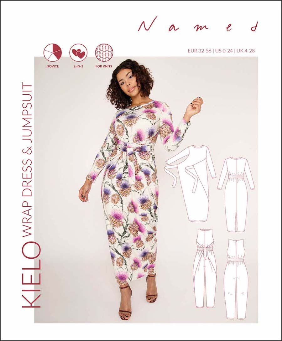 Kielo Wrap Dress and Jumpsuit Pattern by Named Clothing (Due Apr)