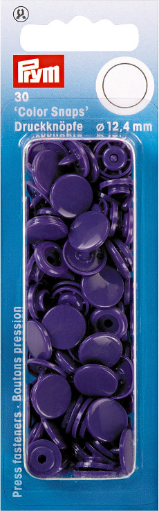 Prym Purple Non-sew Colour Snaps - 12.4mm 30 Pieces