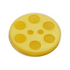 Acrylic Button 2 Hole Indented Circle 15mm Citron