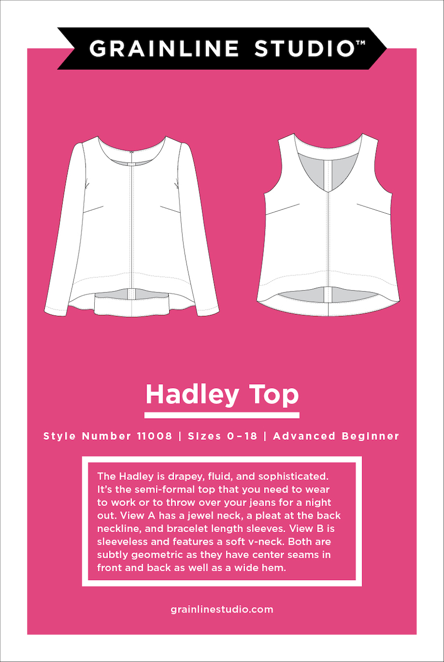 Hadley Top Pattern By Grainline Studio (Due May)
