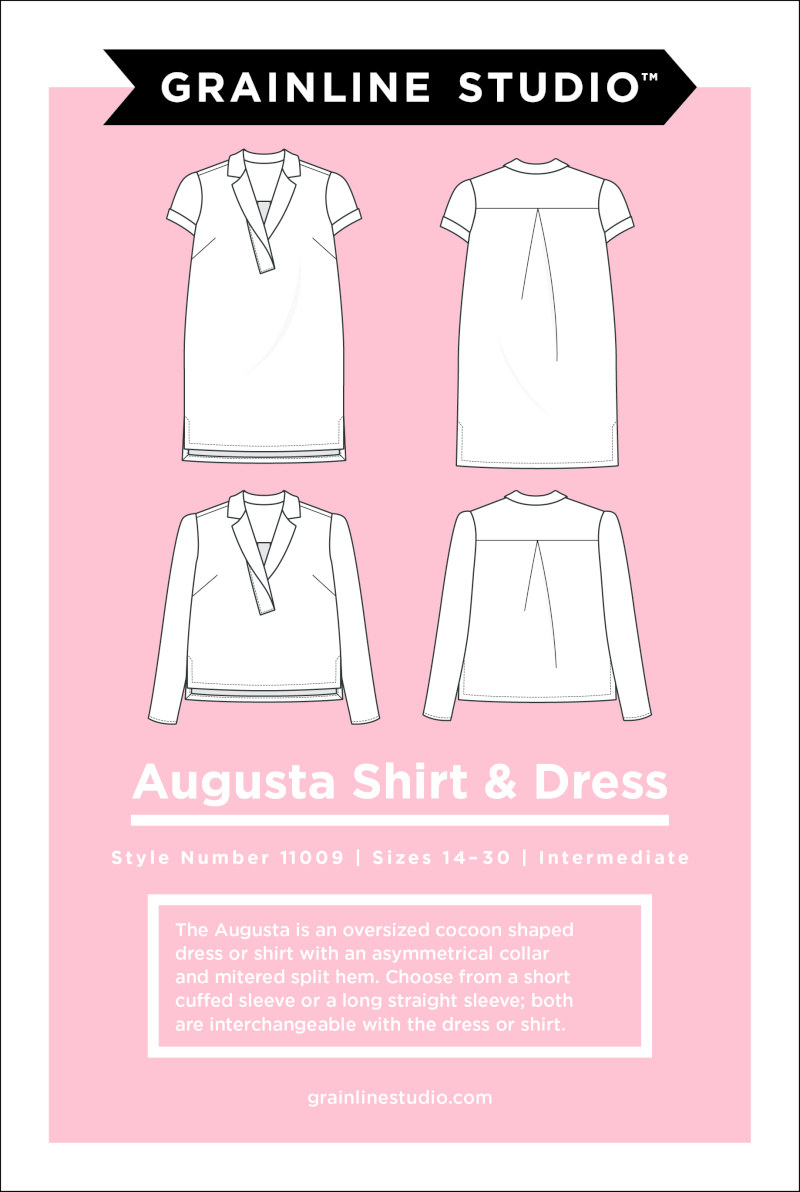 Augusta Shirt & Dress Pattern Size 14-30 by Grainline Studio (Due May)