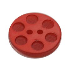 Acrylic Button 2 Hole Indented Circle 15mm Red