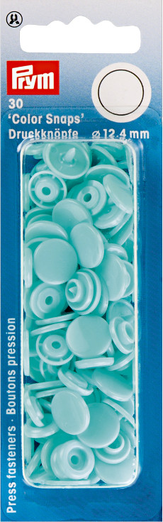 Prym Light Turquoise Non-sew Colour Snaps - 12.4mm 30 Pieces