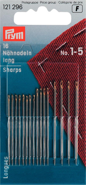 Prym Hand Sewing Needles Sharps 1-5 Assorted With 16pcs
