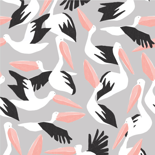Pelicans From From Coexisting In Rayon By Ophelia Pang For Cloud9 Fabrics