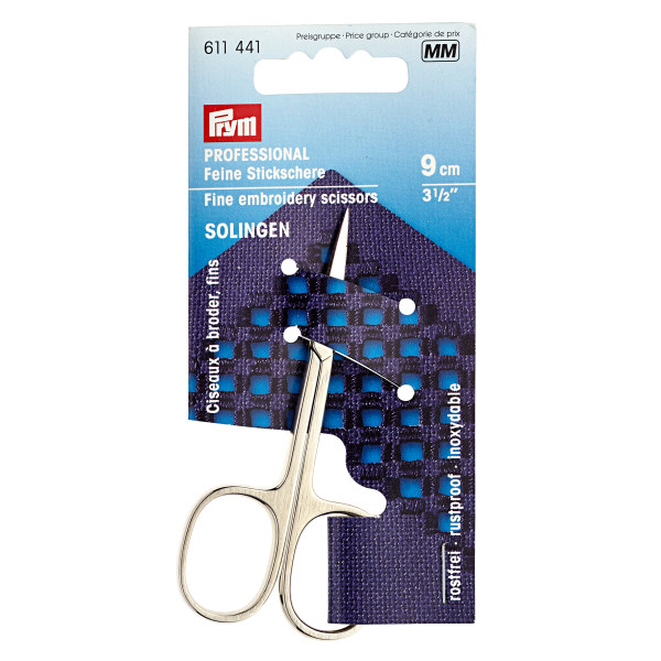Prym Embroidery Scissors Fine Professional 3 1/2in / 9cm