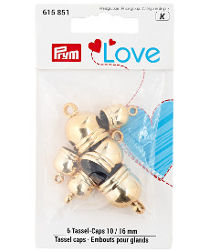 Prym Love Tassel Caps 3 x 10mm 3 x 16mm Gold Colour &#8987;