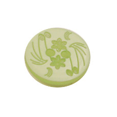 Acrylic Button 2 Hole Engraved 14mm Lime