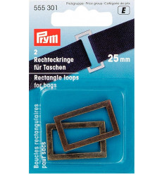 Prym Rectangle Bag Loops 25mm Antique Brass - 2 Pieces &#8987;