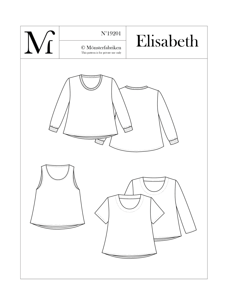 Elisabeth Top Pattern 96 - 116cm Chest by Monsterfabriken