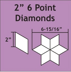 2in 6 Point Diamond Small Pack 75 Pieces - Paper Piecing