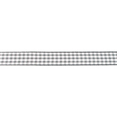 Dark Grey Gingham Ribbon - 15mm X 45.7m