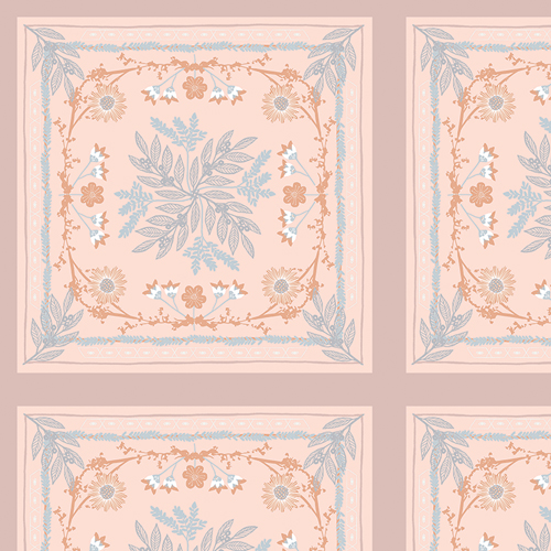 Seaside Tiles Blush from Mindscape designed by Katarina Roccella in Cotton for AGF