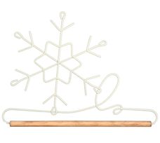 Snowflake Dowel Hanger 6in White - Hanger