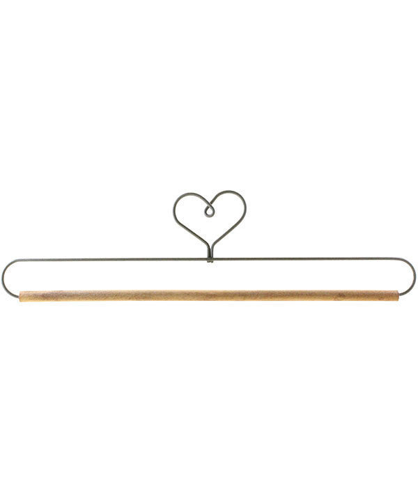 12in Heart Top Fabric Holder With Dowel