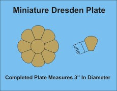 3-1/8in Dresden Miniature Small Pack 3 Complete Plates - Paper Pieces