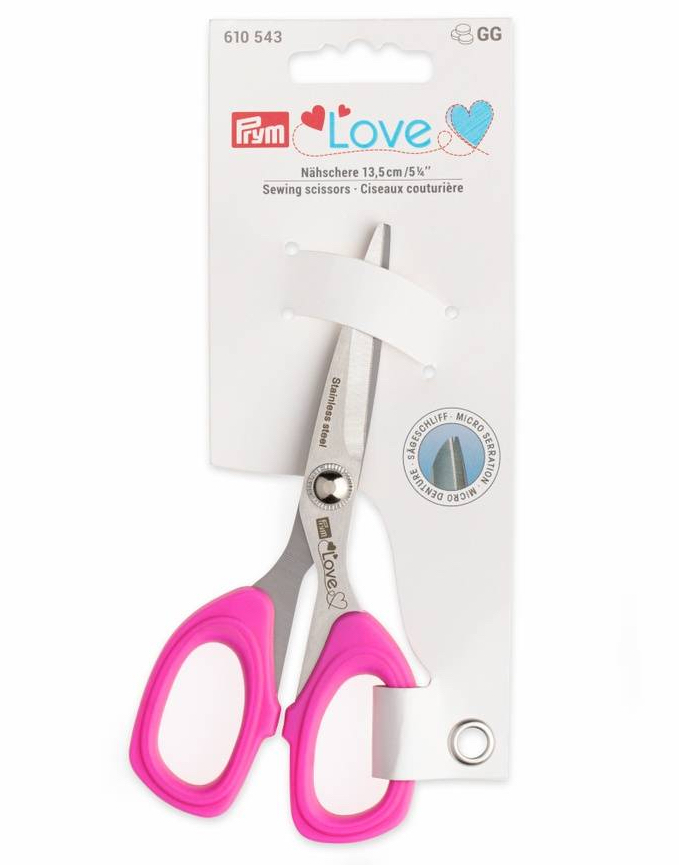 Prym Love Sewing Scissors Micro Serration 5in Pink