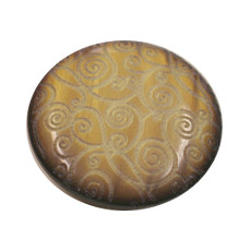 Acrylic Shank Button Gold Embossed 18mm Yellow
