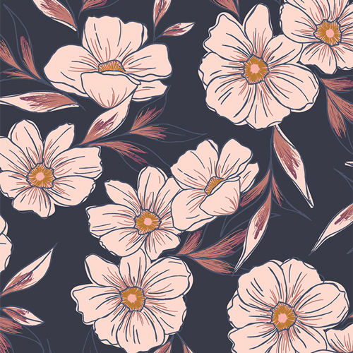 Tinted Blooms Dusk from Dusk Fusion in Cotton by AGF Studio