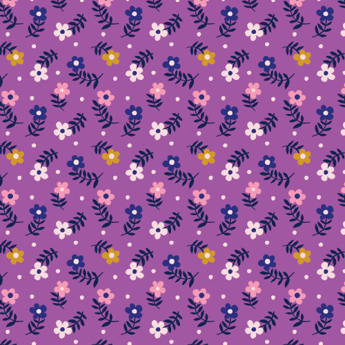 Moody Floret from Wonder Jungle in Purple by Pip & Lo for Cloud9 Fabrics