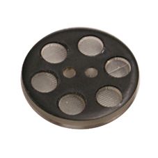Acrylic Button 2 Hole Indented Circle 15mm Black
