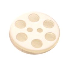 Acrylic Button 2 Hole Indented Circle 15mm White