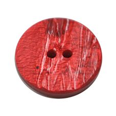 Acrylic Button 2 Hole Textured Without Gloss 15mm Red