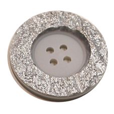 Acrylic Button 4 Hole Metallic 14mm Grey / Silver