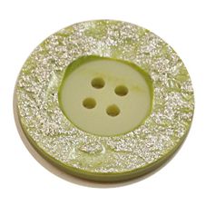 Acrylic Button 4 Hole Metallic 18mm Sage / Silver