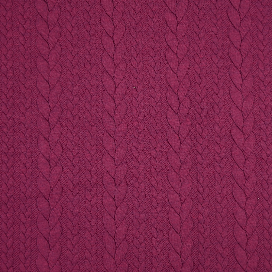 Claret Heathered Cable Jacquard Knit from Barso by Modelo Fabrics