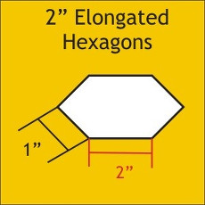 2 Inch Elongated Hexagons 75 Pieces - Paper Piecing