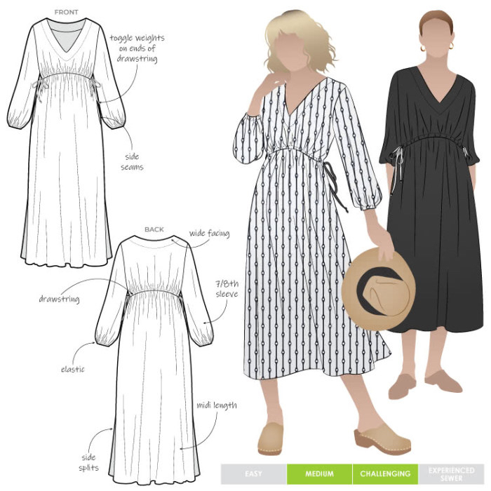 Naomi Woven Dress Pattern Size 18-30 By Style Arc