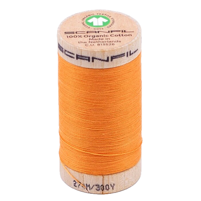 Blazing Orange 30/2 Weight Scanfil Organic Thread 274 Metres (300 Yards)