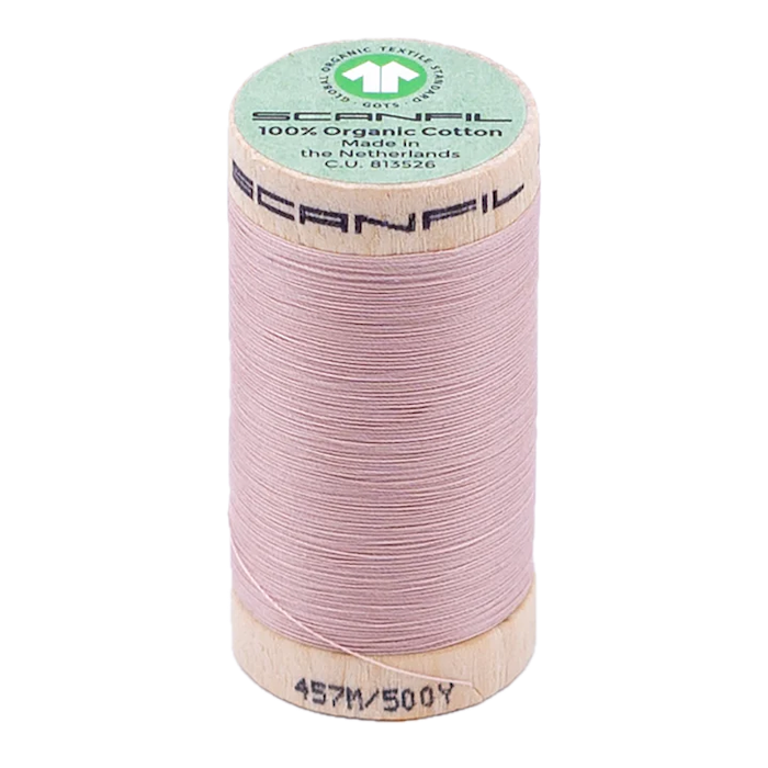 Rose Smoke 50/2 Weight Scanfil Organic Thread 457 Metres (500 Yards)