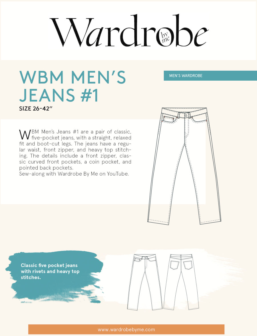 WBM Mens Jeans #1 Pattern By Wardrobe By Me