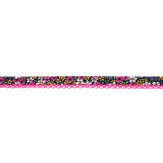 Dark Pink Floral Crochet-edged Poplin Bias Binding Double Fold - 15mm X 25m &#8987;