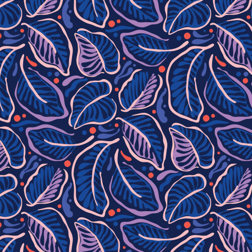 Abundant Greens from Wonder Jungle in Dark Blue by Pip & Lo for Cloud9 Fabrics