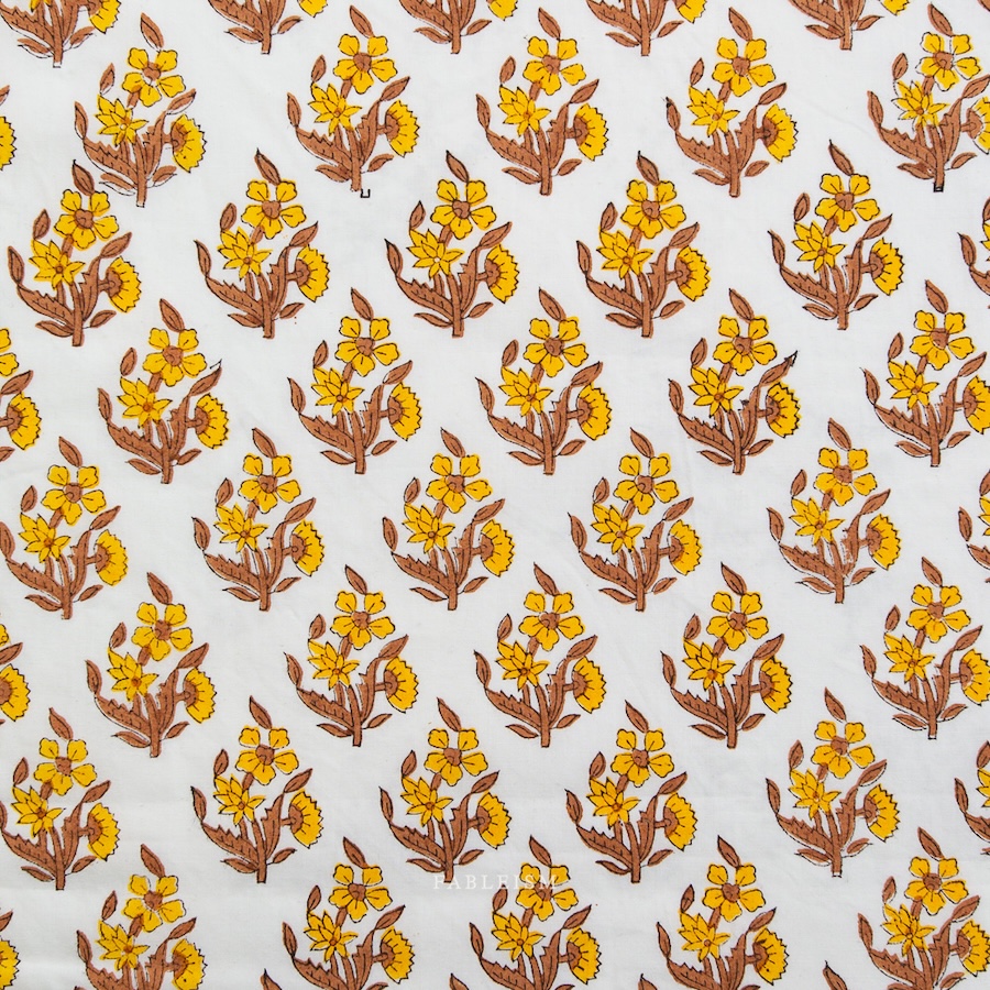 Weekend Floral In Summer From Indian Block Prints Cottage By Fableism (Avail Apr)