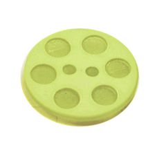 Acrylic Button 2 Hole Indented Circle 23mm Lime