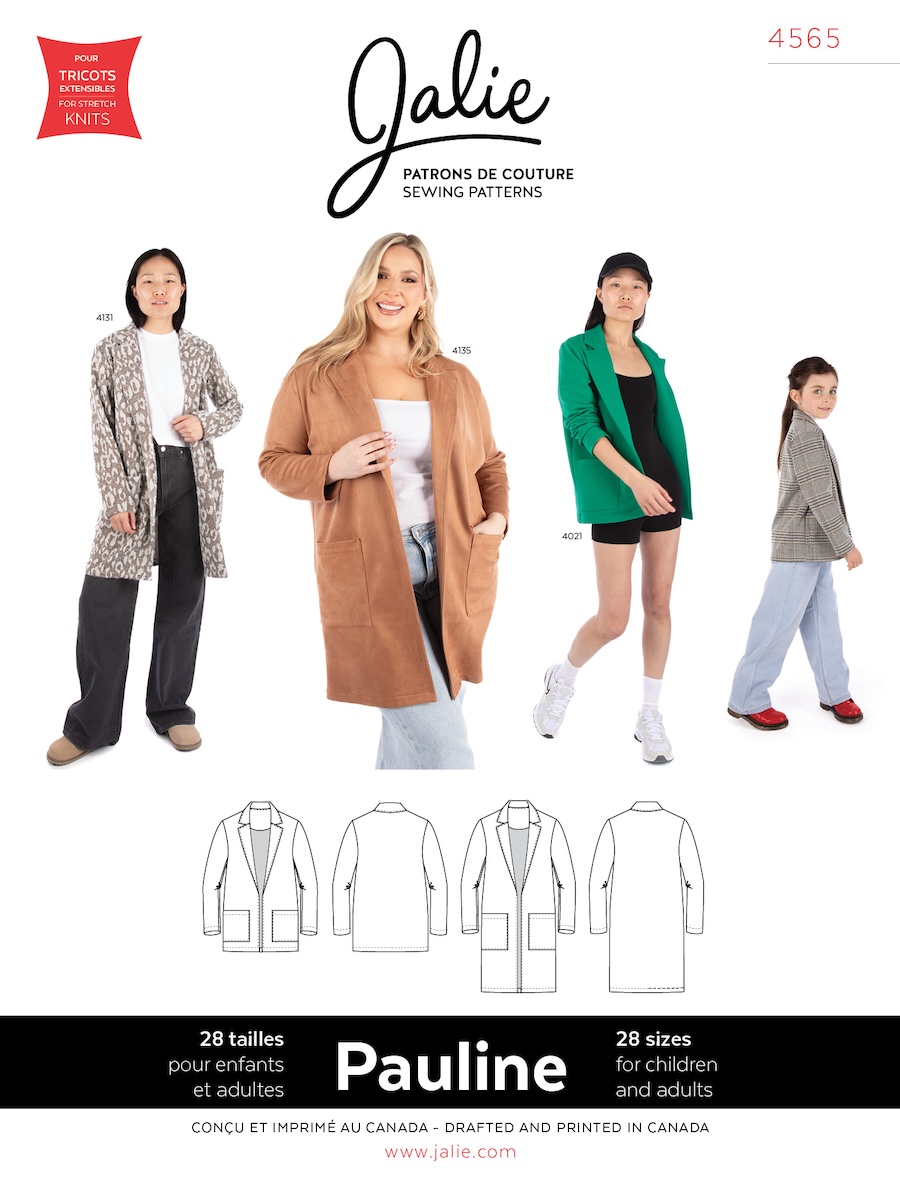 Pauline Open Fronted Blazer-Style Cardigan Pattern By Jalie