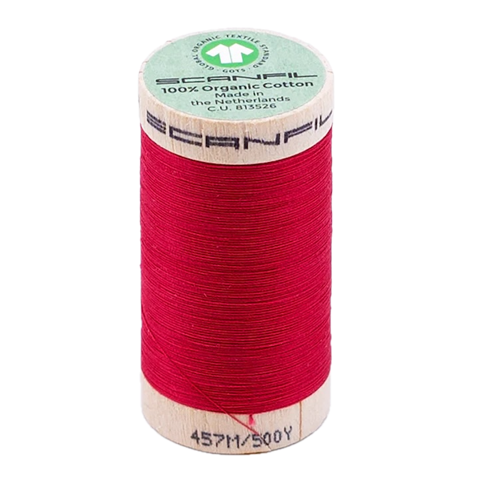Watermelon 50/2 Weight Scanfil Organic Thread 457 Metres (500 Yards)