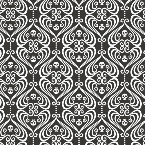 Ornaments from Gothic Whimsy in Black/White by Anequ Studio for Cloud9 Fabrics