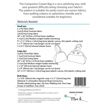The Companion Carpet Bag Pattern by Mrs H