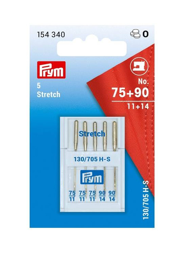 Prym Sewing Machine Needles Stretch 75 & 90 Asstd 5 Needles