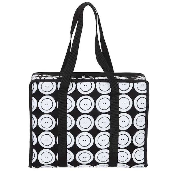 Prym All In One Sewing Bag Black and White Button Print